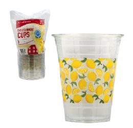 24 pieces Pm Plastic Tumbler Clear Lemon 16oz 20ct - Plastic Drinkware