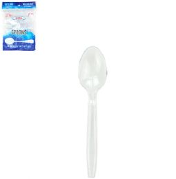 48 pieces Plastic Heavy Duty Clear Spoon 36ct - Plastic Dinnerware