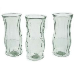 12 pieces Clear Glass Vase 3 Assorted 4.7 X 9.7 Inches - Glassware