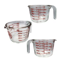 12 pieces Bh Round Glass Measuring Cup 16oz - Glassware