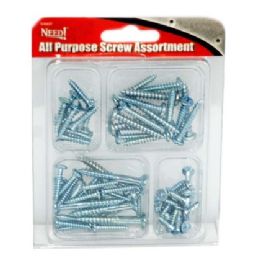 96 pieces Q6 All Purpose Screw Assortment - Screws Nails and Anchors