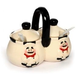 12 pieces Bh Condiment Set W. Spoons Chef Ceramic - Kitchen Gadgets & Tools