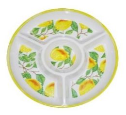 24 pieces Bh Melamine Tray Chip&dip 13in Lemon - Serving Trays