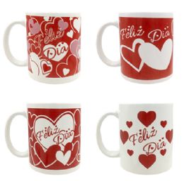 24 pieces Bh Stoneware Mug V-Day Feliz Dia 11oz - Coffee Mugs