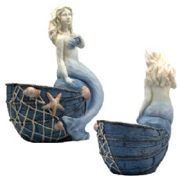 2 pieces Bh Mermaid Flower Pot Earthenware 12x7in - Garden Planters and Pots