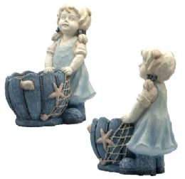2 pieces Bh Girl Flower Pot Earthenware 12x7in - Garden Planters and Pots