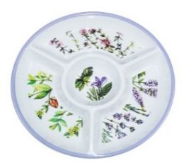 24 Wholesale Bh Melamine Tray Chip&dip 13in Botanical