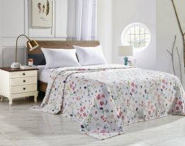 6 Pieces 'bloom' Printed Queen Blanket - Fleece & Sherpa Blankets