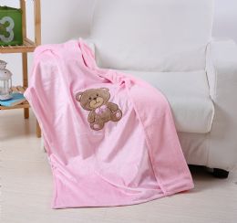 24 Pieces Pink Teddy Bear Baby Blanket - Baby Accessories