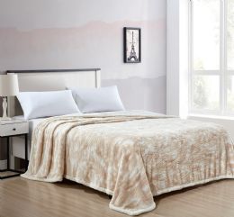 2 Pieces Beige Alaska Sherpa Queen Blanket - Fleece & Sherpa Blankets