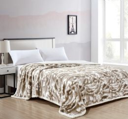 2 Pieces Taupe Alaska Sherpa Queen Blanket - Fleece & Sherpa Blankets