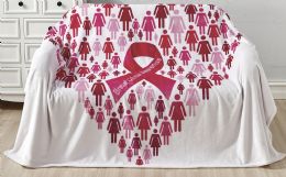 12 Pieces Pinktober Breast Cancer Awareness Throw - Fleece & Sherpa Blankets