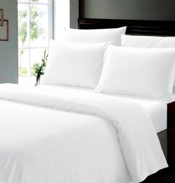 6 Pieces 4-Piece Classic Stripe Twin Sheet Set - White - Bed Sheet Sets