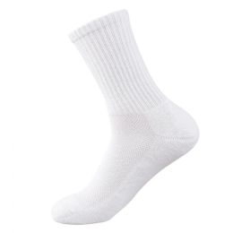 216 Packs Knocker Men's Half Cushioned Crew Socks With Arch Support And Mesh White Size 09-11 - Men's Socks For Donation