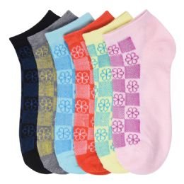 216 Pairs Girls Mercy Printed Spak Spandex Ankle Socks Size 9-11 - Girls Ankle Sock