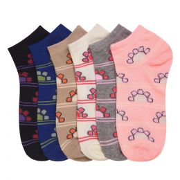 216 Pairs Girls Summy Printed Spak Spandex Ankle Socks Size 9-11 - Girls Ankle Sock
