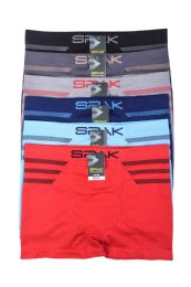 144 Wholesale Men's Seamless Boxer Briefs In Assorted Colors