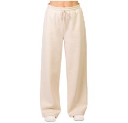 24 Pieces Sofra Ladies Fleece WidE-Leg Sweatpants Oat Small - Women's Active Wear Bottoms