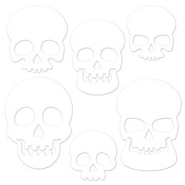 12 pieces Plastic DiE-Cut Skulls - Store