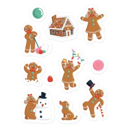 12 pieces Gingerbread Stickers - Stickers