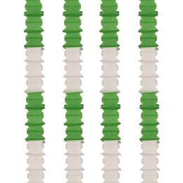 12 pieces White and Green Vertical Hanging Paper Ceiling Decoration - Hanging Decorations & Cut Out