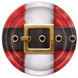 12 pieces Santa's Belt Buckle Plates - Party Paper Goods