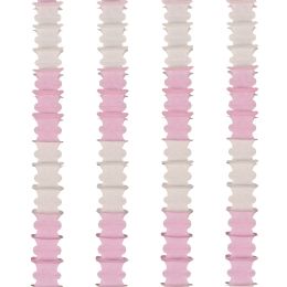 12 pieces White and Pink Vertical Hanging Paper Ceiling Decoration - Hanging Decorations & Cut Out