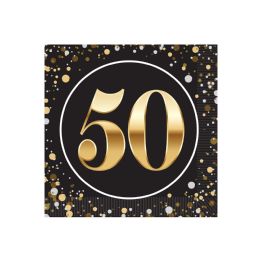 144 pieces "50" Beverage Napkins - Tissue Paper