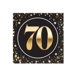144 pieces "70" Beverage Napkins - Tissue Paper