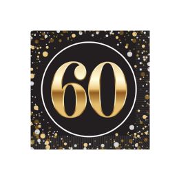 144 pieces "60" Beverage Napkins - Tissue Paper