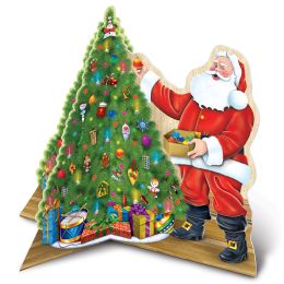 12 pieces 3-D Santa W/tree Centerpiece - Party Center Pieces