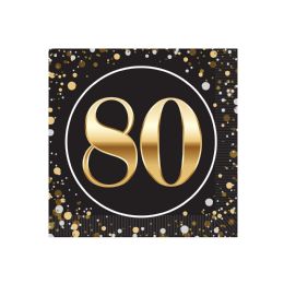 144 pieces "80" Beverage Napkins - Tissue Paper