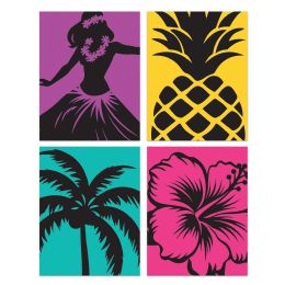 168 pieces Luau Silhouettes - Photo Prop Accessories & Door Cover