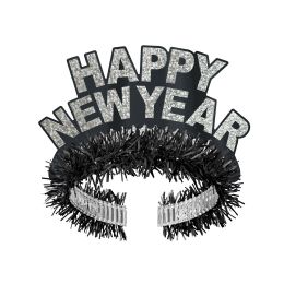 12 pieces Pkgd Black & Silver Hny Regal Tiaras - Party Hats & Tiara