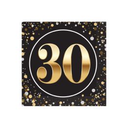 144 pieces "30" Beverage Napkins - Tissue Paper