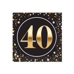 144 pieces "40" Beverage Napkins - Tissue Paper