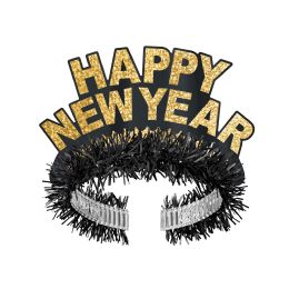 12 pieces Pkgd Black & Gold Hny Regal Tiaras - Party Hats & Tiara