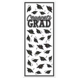 144 Wholesale Congrats Grad Door Cover - White & Black