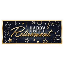 144 pieces Happy Retirement Oversized Sign Banner - Party Banners