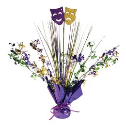 12 pieces Mardi Gras Gleam 'n Spray Centerpiece - Party Center Pieces