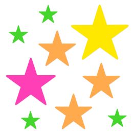 144 pieces Neon Star Cutouts - Photo Prop Accessories & Door Cover
