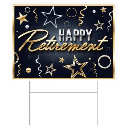 60 pieces Plastic Happy Retirement Yard Sign - Photo Prop Accessories & Door Cover