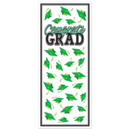 144 Wholesale Congrats Grad Door Cover - White & Green