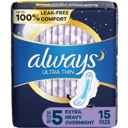 6 Pieces of Always Ultra Thin 15 Ct Size 5