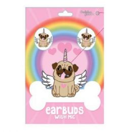20 pieces Heart Eye Pug Earbuds With Mic - Headphones and Earbuds