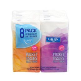 48 pieces Pocket Tissue 8ct Lucky 10sheets 3ply No Online Sales - Tissue Paper