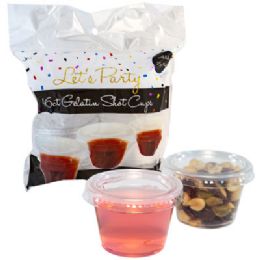 48 pieces Gelatin Shot Cups W/lids 16ct 2.5oz Clear Plst Party Prnt Pb MultI-Use Snack/sauce/gelatin - Plastic Drinkware