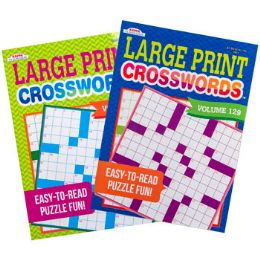 96 pieces Crossword Puzzle Large Print 2 Assorted Ppd - Crosswords, Dictionaries, Puzzle books