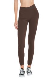 36 Pieces Sofra Ladies Fleece Lined Leggings Coffee - Womens Leggings