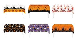 72 Pieces Halloween Aluminum Table Cover In Assortment 137x274cm - Halloween
